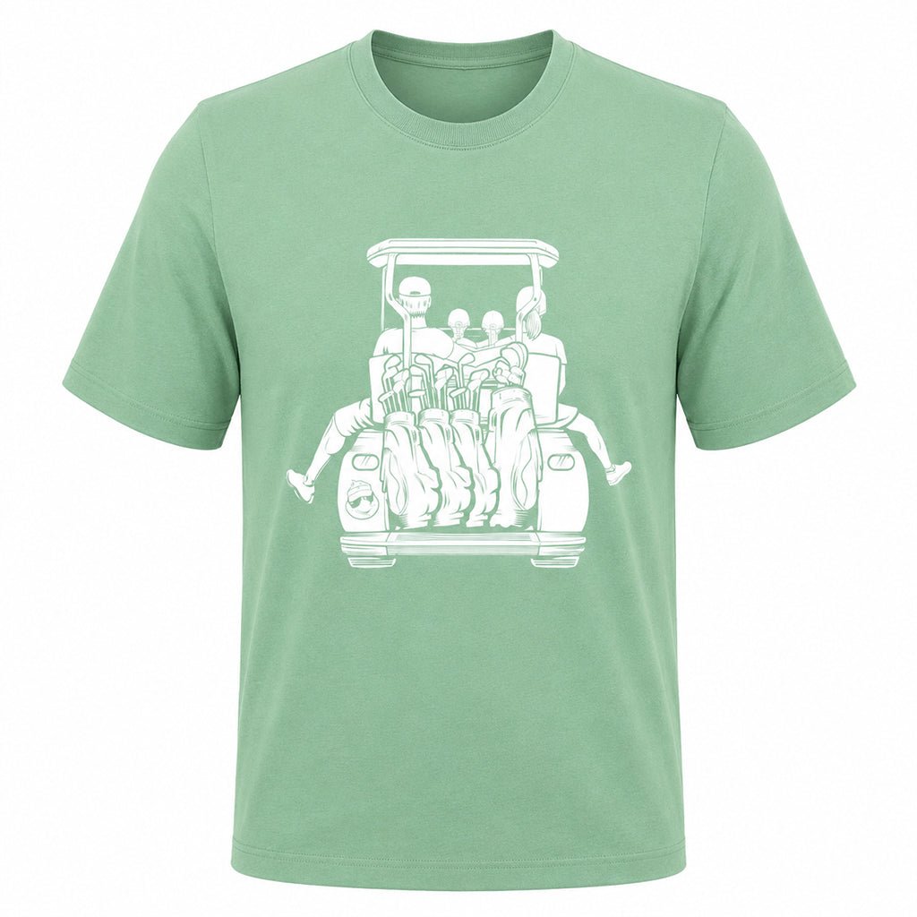 Dad with 2 Daughters & Mom Golf Cart Adventure Shirt - F. King Golf