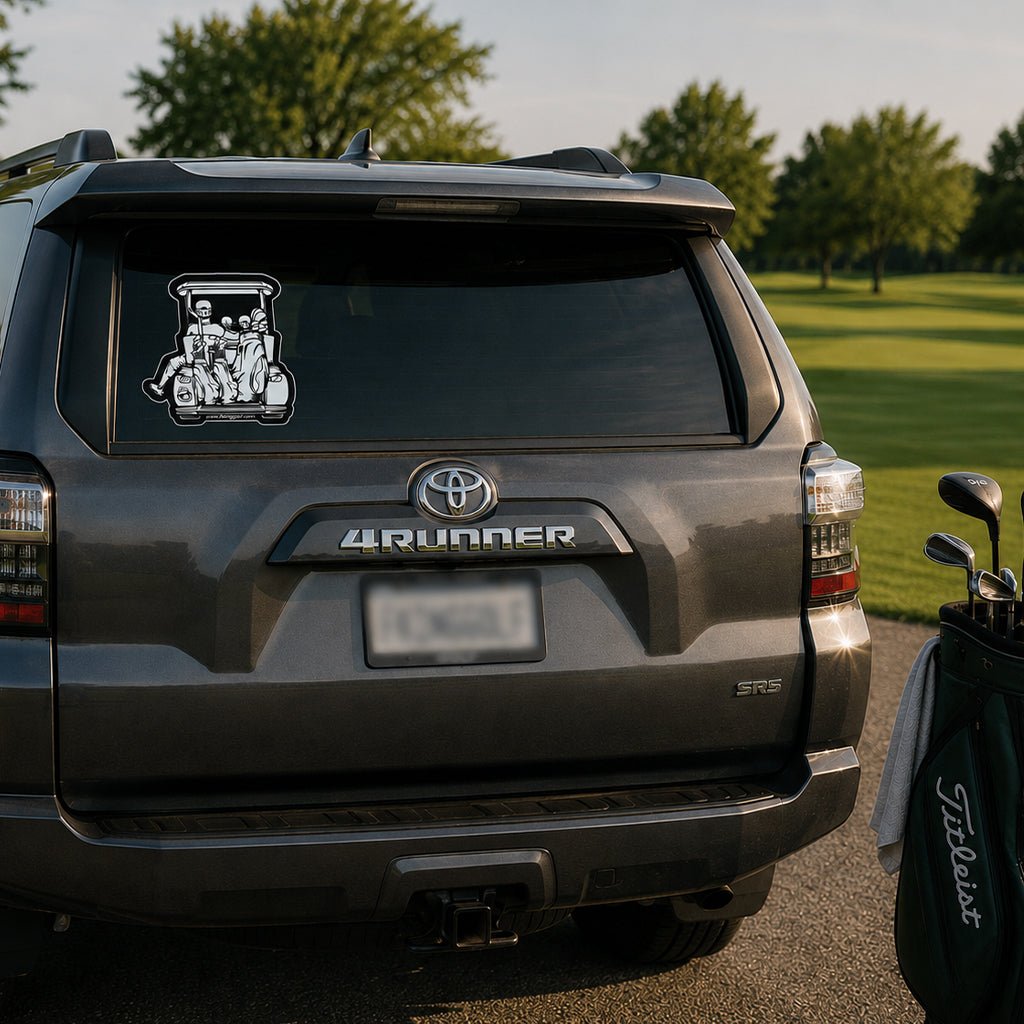 Dad with Kids Golf Cart Adventure Car Decal - F. King Golf