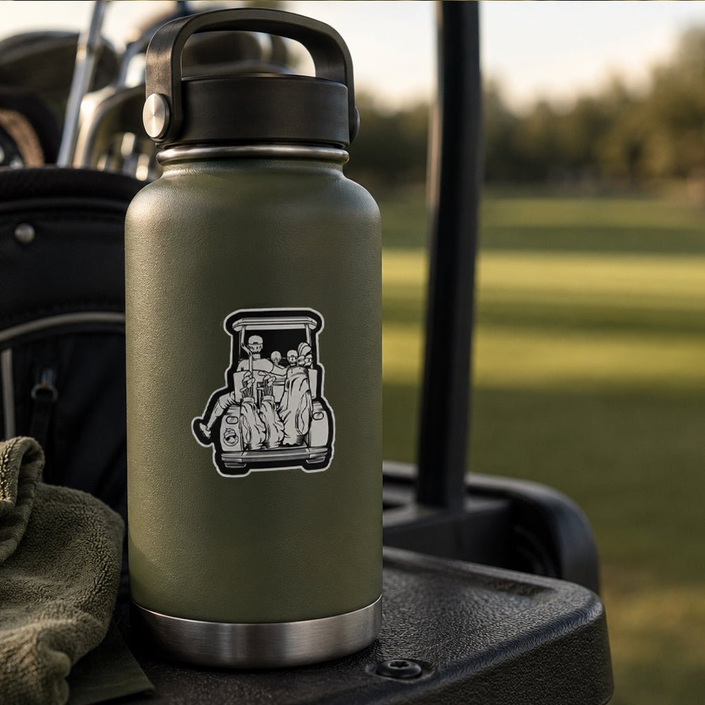 Dad with Kids Golf Cart Adventure Sticker - F. King Golf