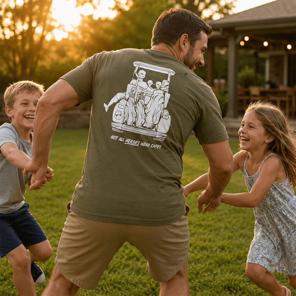 Dad with Kids Golf Cart Adventure Shirt