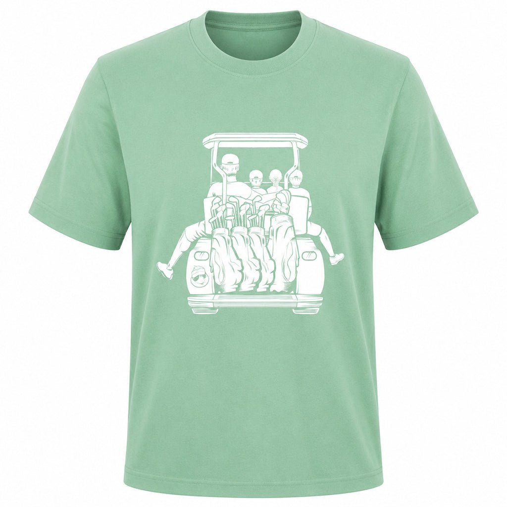 Dad with 2 Sons & Daughter Golf Cart Adventure Shirt - F. King Golf