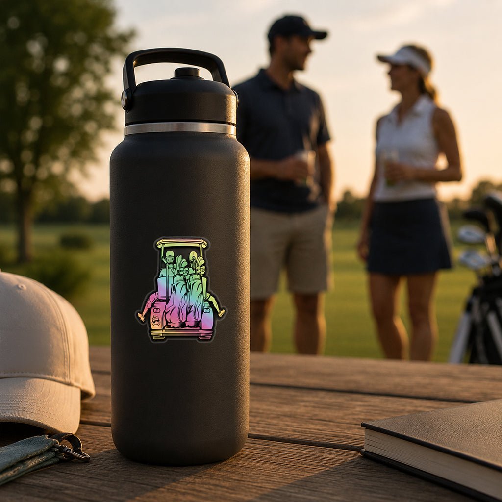 Golf Vibes Golf Cart Adventure Holographic Sticker - F. King Golf