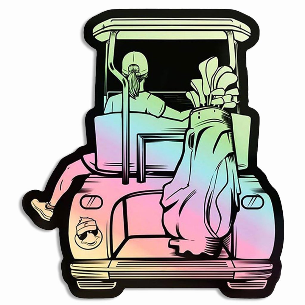 Girl Vibes Golf Cart Adventure Holographic Sticker - F. King Golf