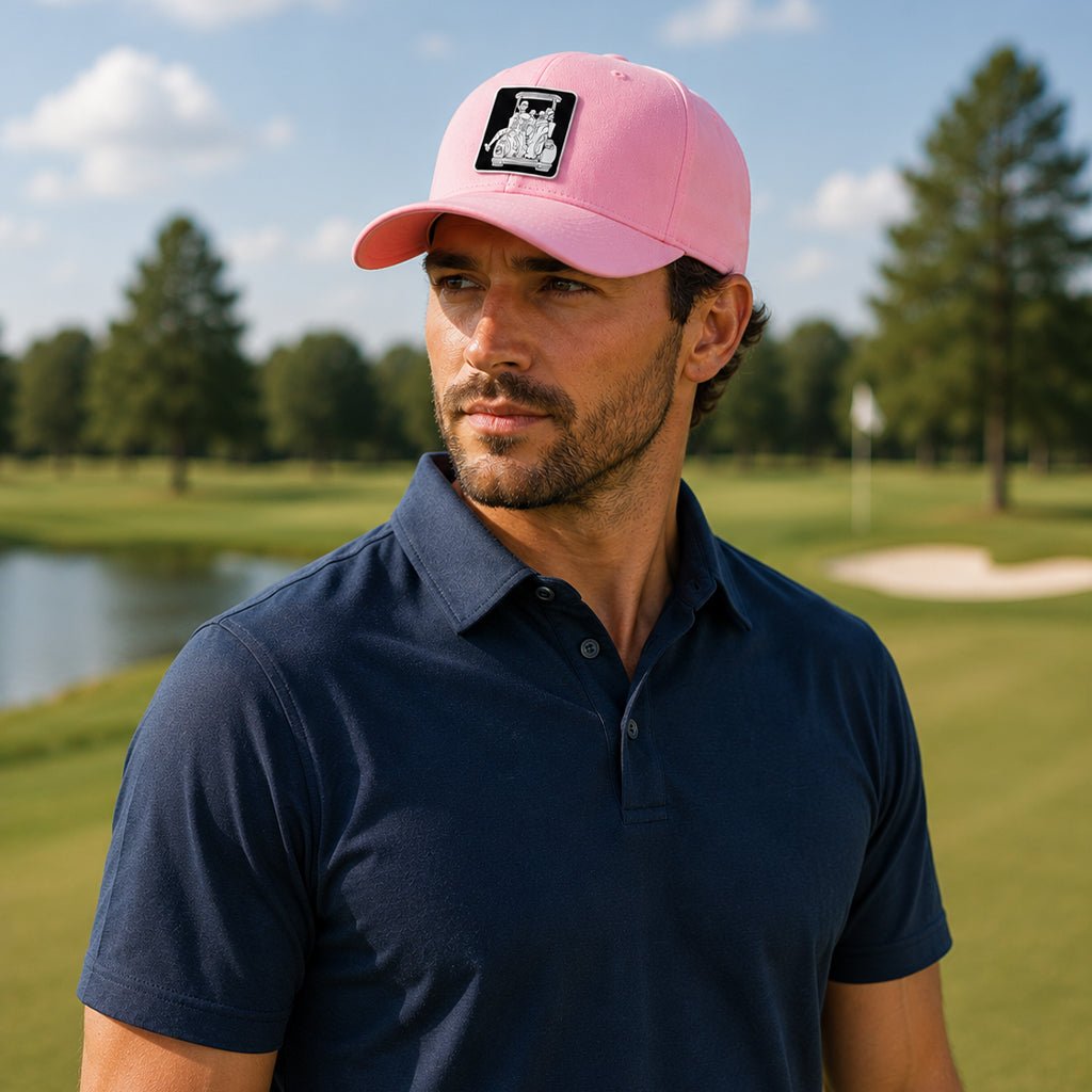 Dad with 2 Daughters Fitted Golf Cart Adventure Hat - F. King Golf