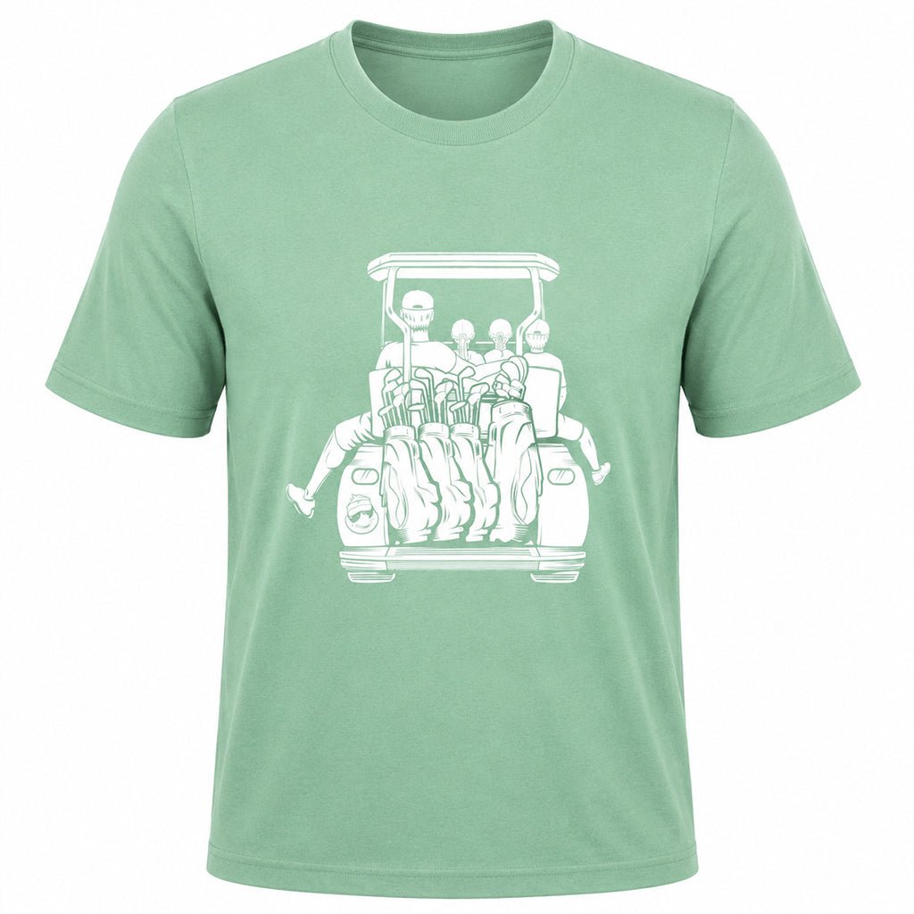 Dad with 2 Daughters & Son Golf Cart Adventure Shirt - F. King Golf