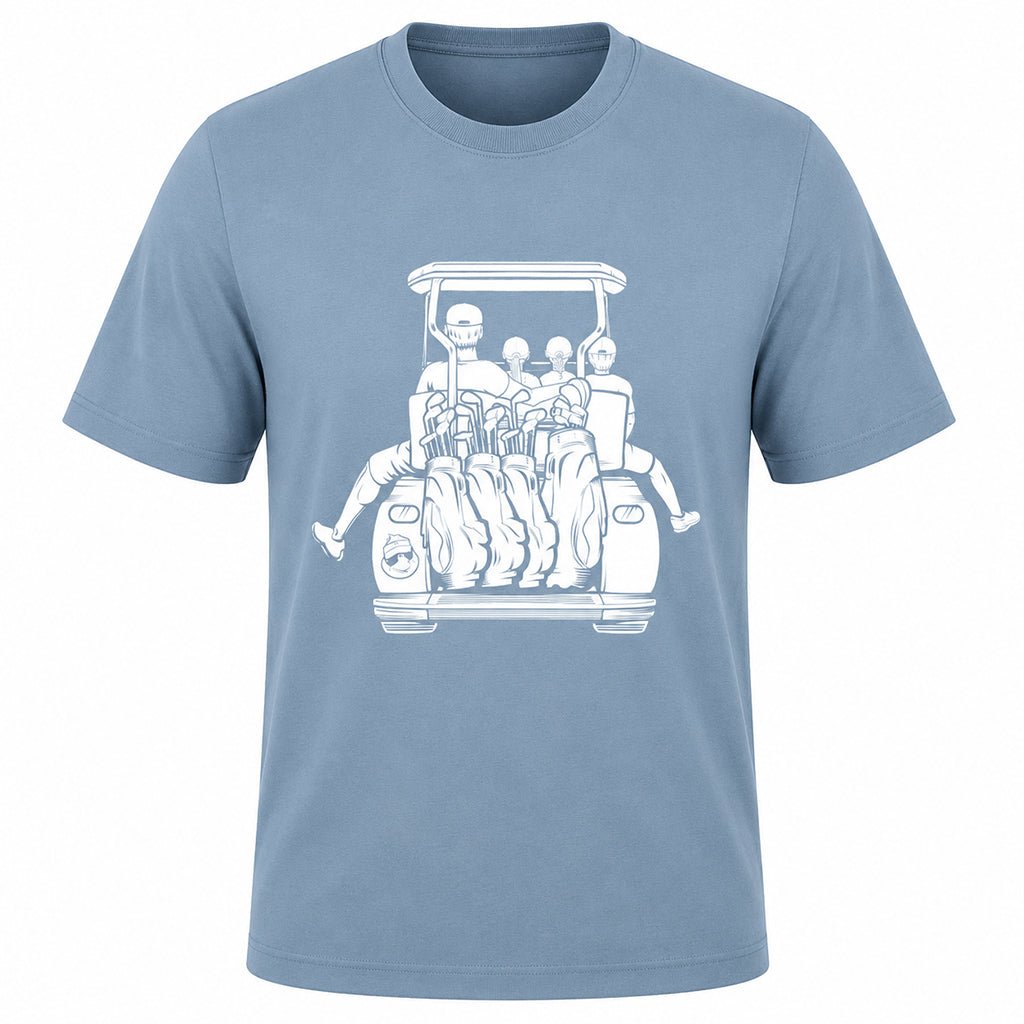 Dad with 2 Daughters & Son Golf Cart Adventure Shirt - F. King Golf