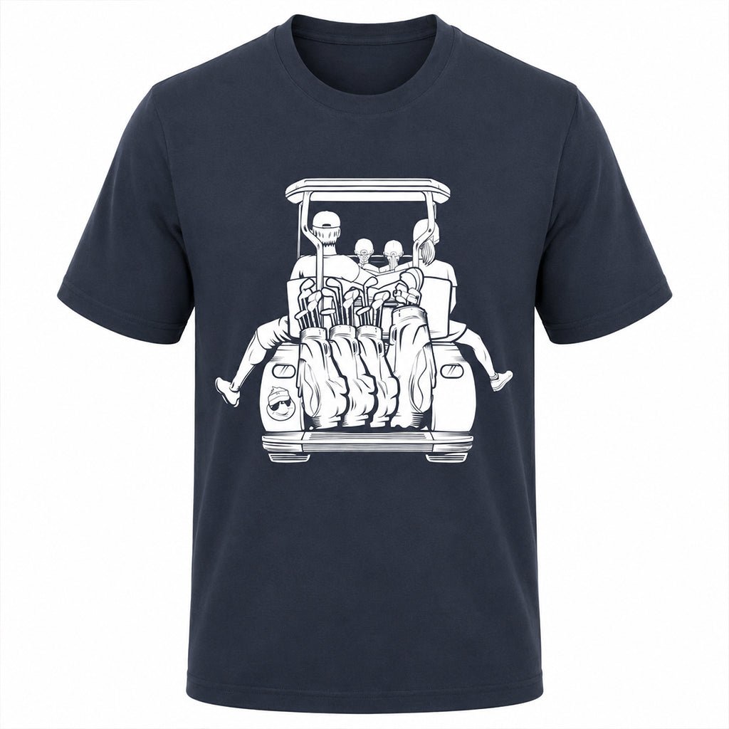 Dad with 2 Daughters &amp; Mom Golf Cart Adventure Shirt - F. King Golf