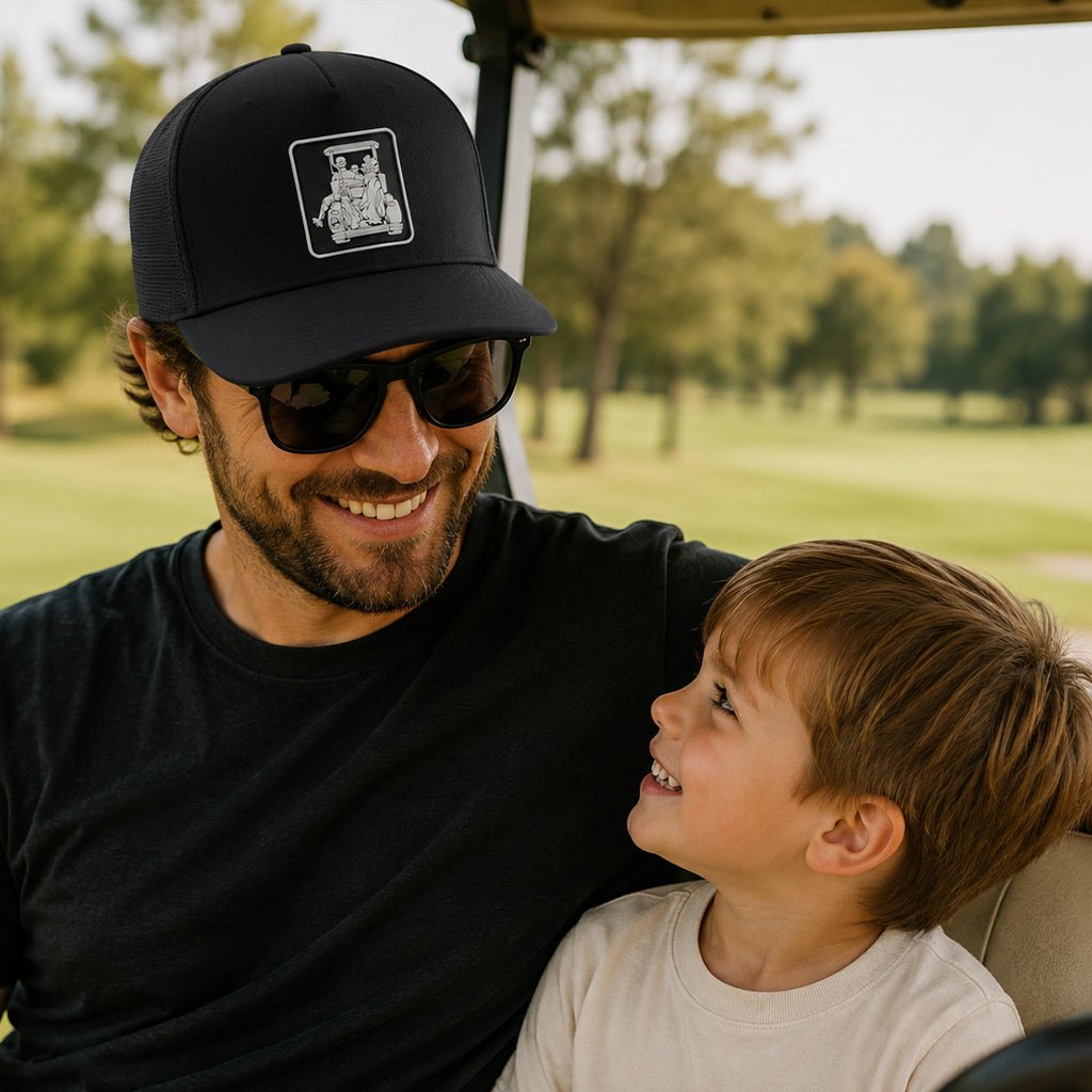Dad with Son Fitted Golf Cart Adventure Hat - F. King Golf