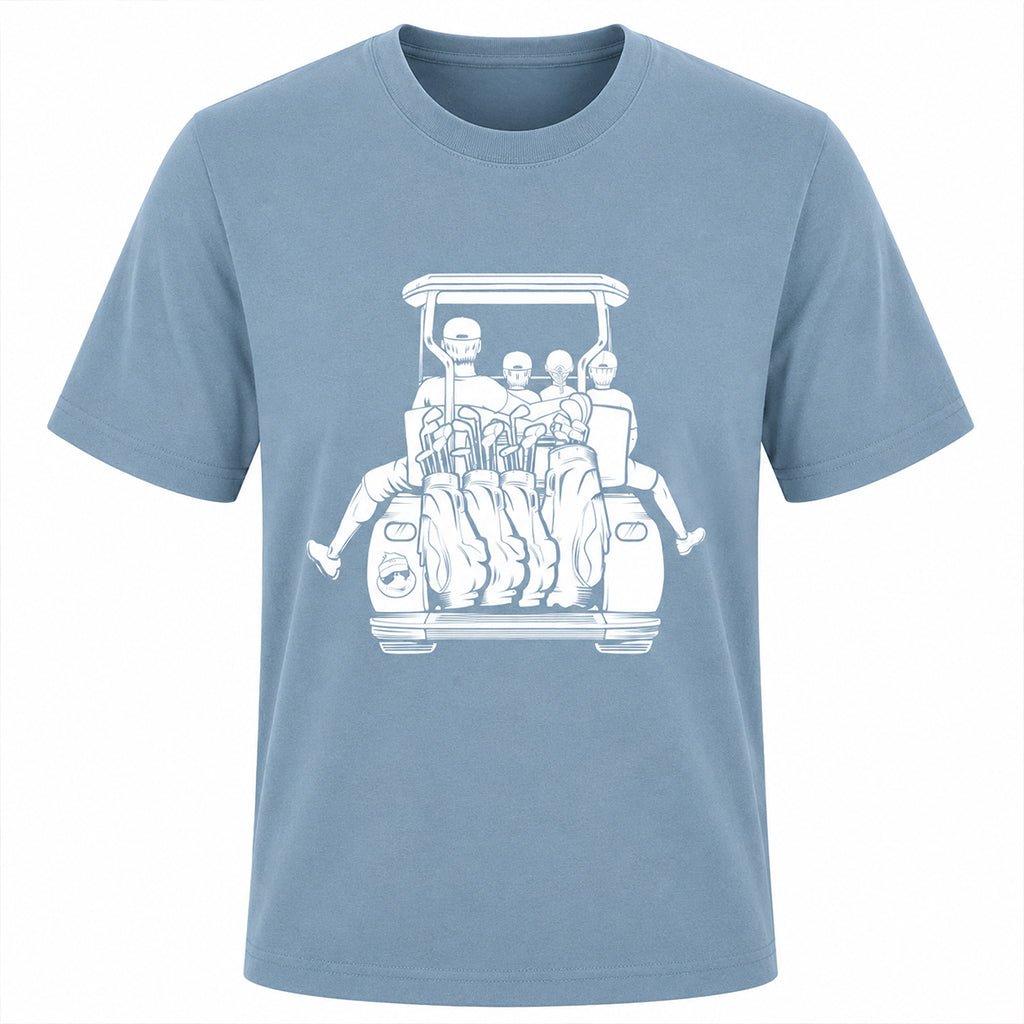 Dad with 2 Sons & Daughter Golf Cart Adventure Shirt - F. King Golf