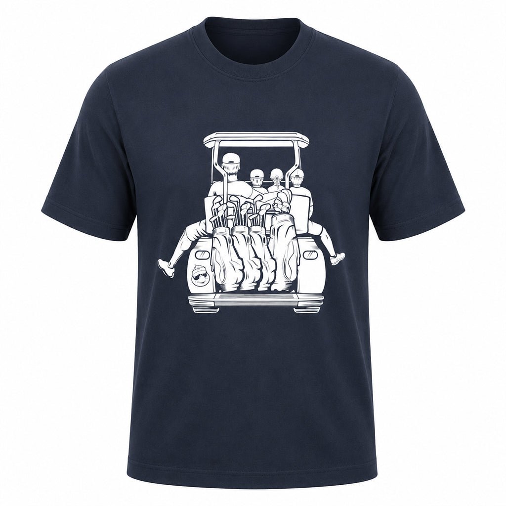 Dad with 2 Sons & Daughter Golf Cart Adventure Shirt - F. King Golf