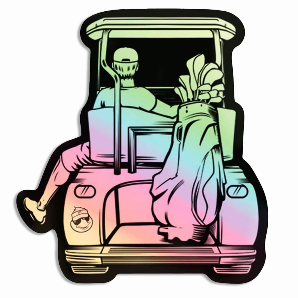 Cart Vibes Golf Cart Adventure Holographic Sticker - F. King Golf