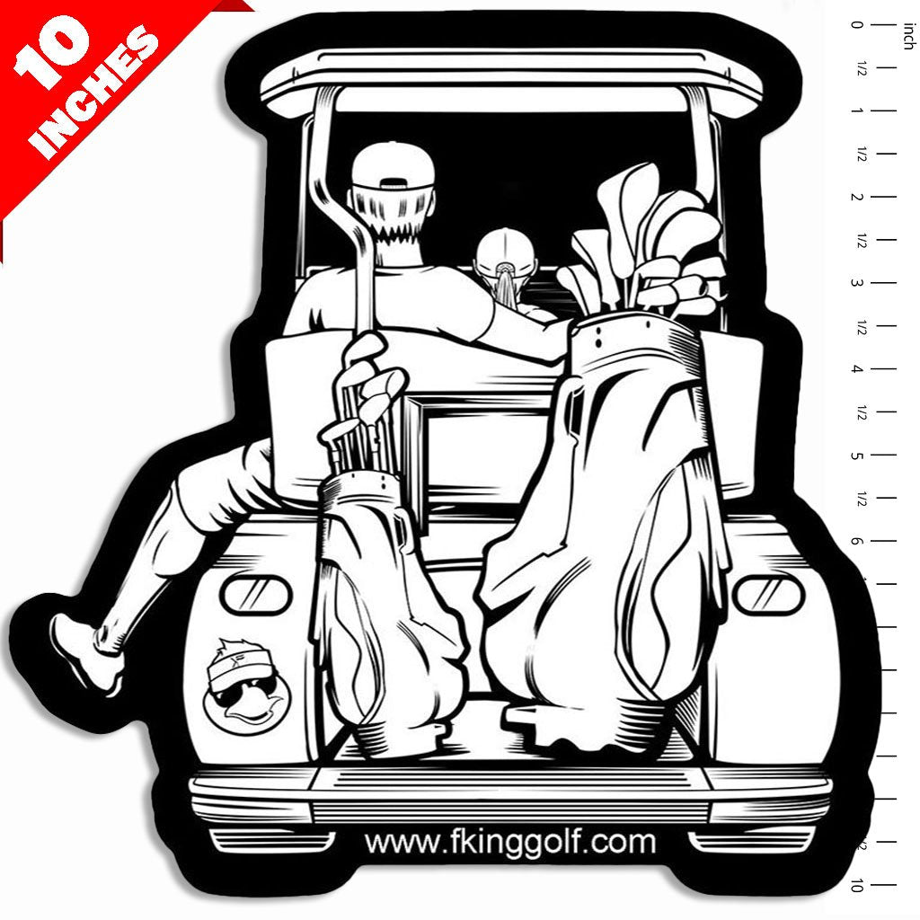Dad with Daughter Golf Cart Adventure Car Decal - F. King Golf