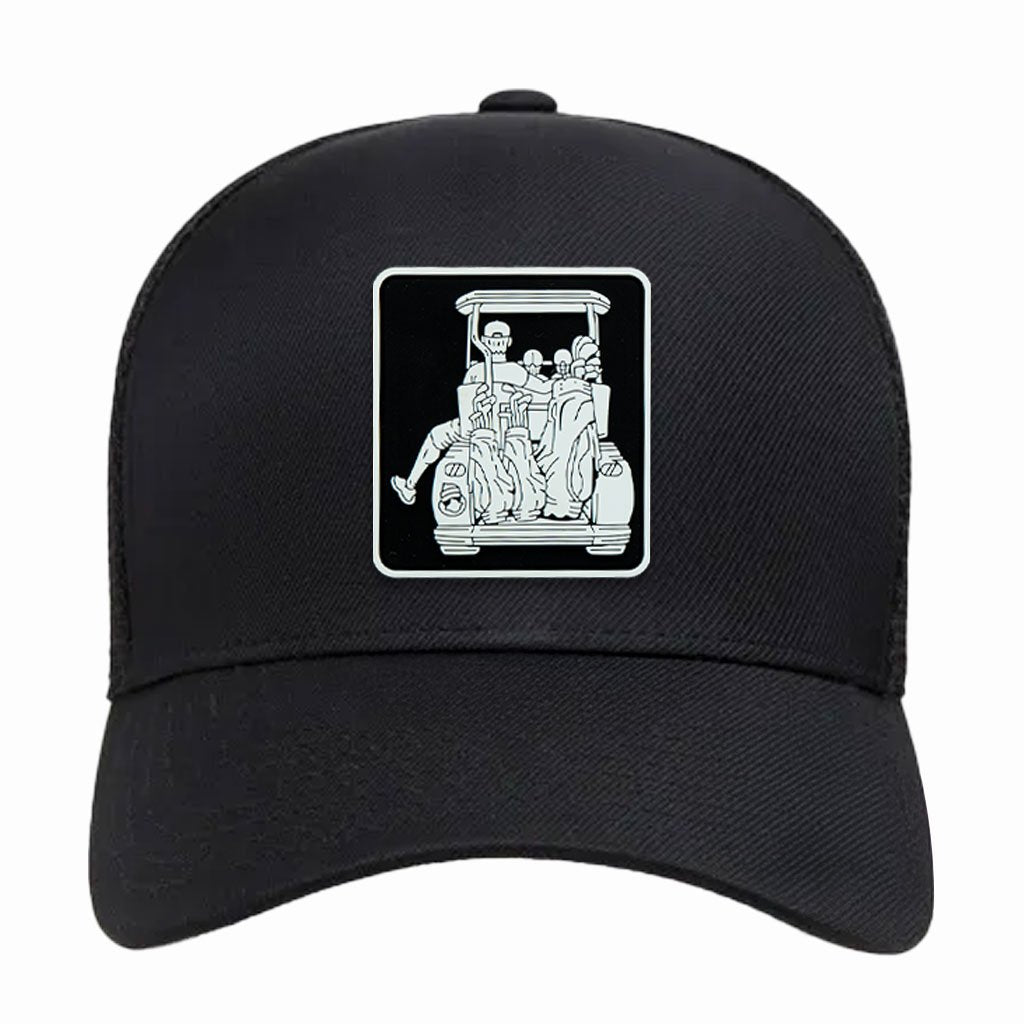 Dad with 2 Daughters Fitted Golf Cart Adventure Hat - F. King Golf
