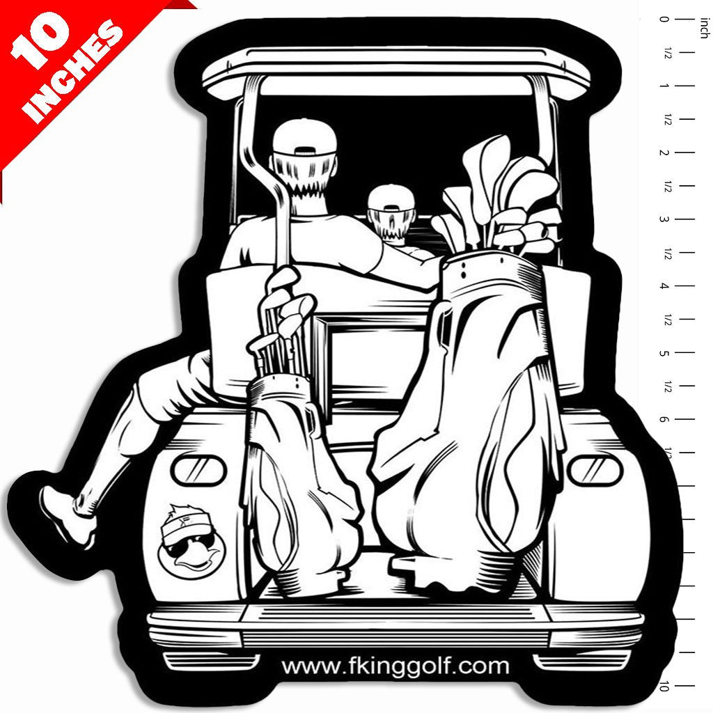 Dad with Son Golf Cart Adventure Car Decal - F. King Golf
