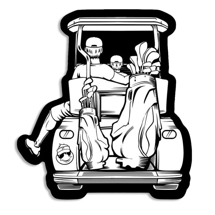 Dad with Son Golf Cart Adventure Sticker