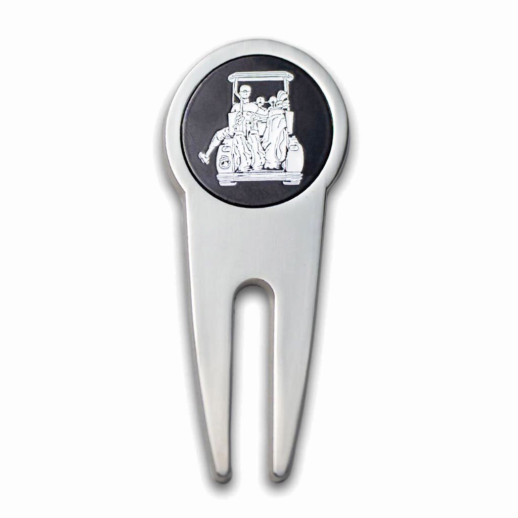 Dad with 2 Daughters Golf Cart Adventure Ball Marker - F. King Golf