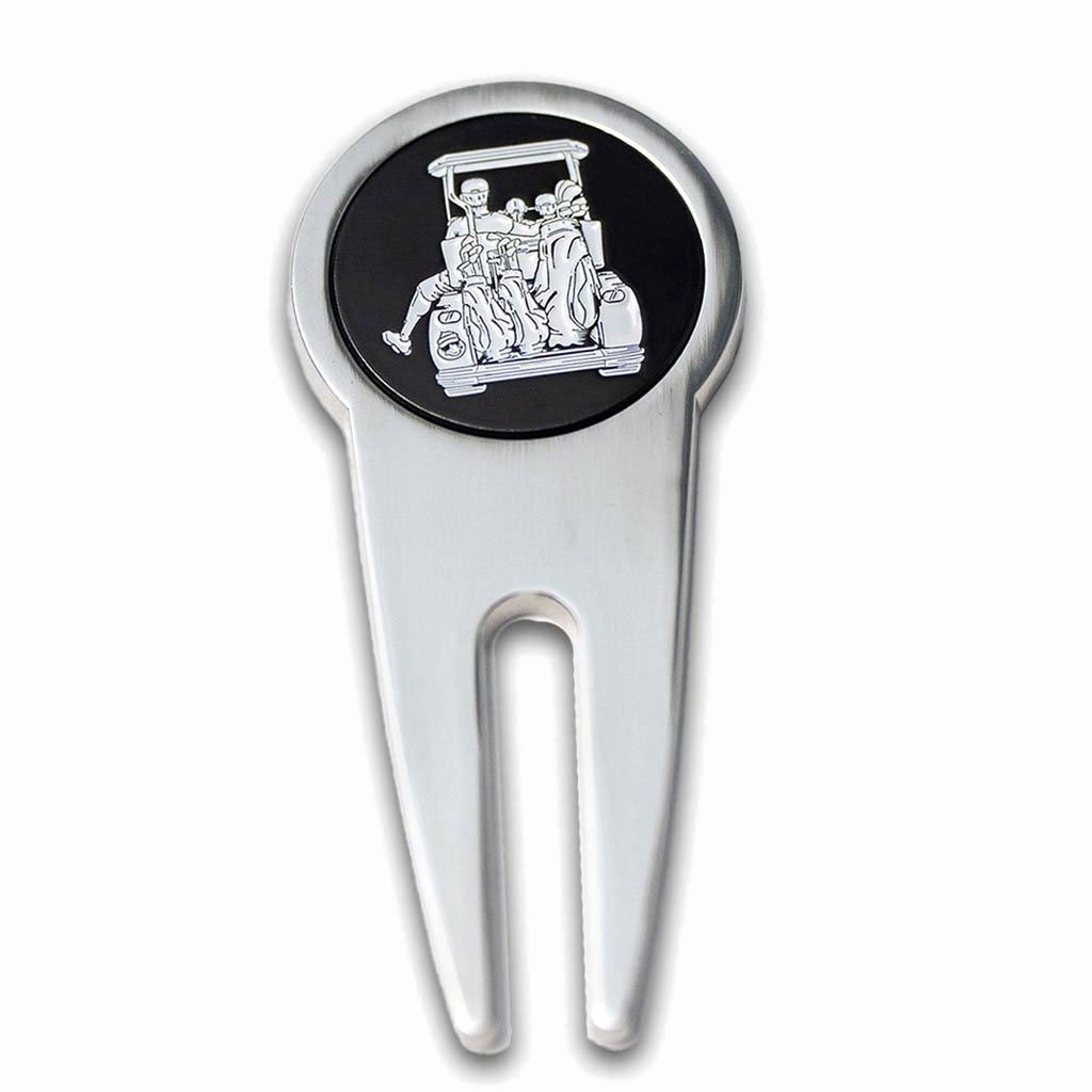 Dad with Kids Golf Cart Adventure Ball Marker - F. King Golf