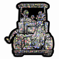 Mom & Daughter Golf Cart Glitter Sticker