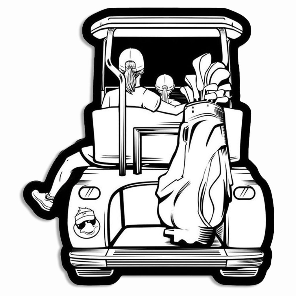 Mom with Daughter Golf Cart Sticker - F. King Golf