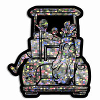 Mom & Son Golf Cart Glitter Sticker