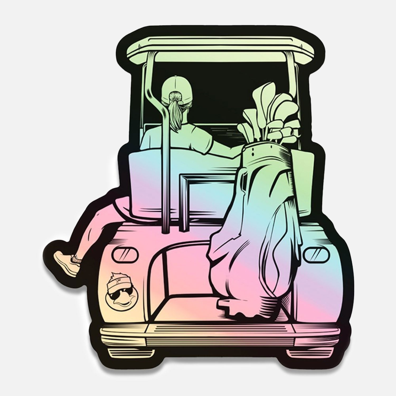 Girl Vibes Golf Cart Holographic Sticker - F. King Golf